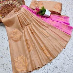 Light Brown Soft Semi Silk Saree