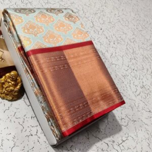 Red and White Bridal Silk Saree