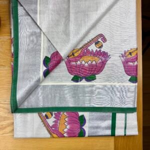 Silver Kara Tissue Saree  Print