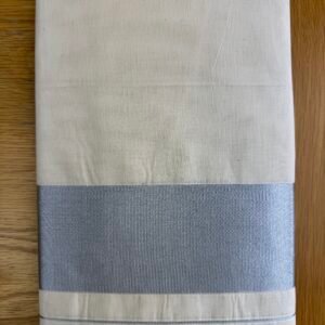 Silver Kara Cotton Kasavu Saree